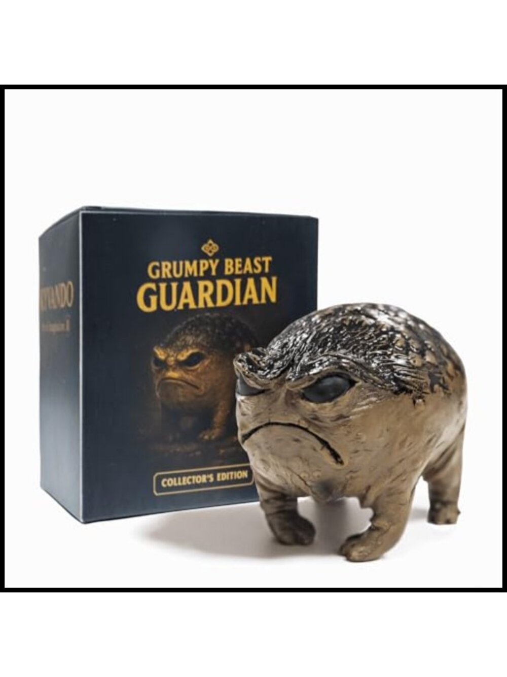 Grumpy Frog Toad Statue Resin Hand-Carved Finish Home Décor